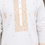 Men's Khadi Silk Embroidered Kurta (White)
