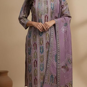 Women's Printed Kurta Pant with Dupatta Set