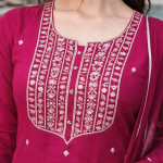 Women’s Cotton Blend Embroidered Kurta Set