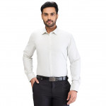 Men Slim Fit Structure Pattern Cotton Blend Semi Cutaway Collar Full Sleeve Formal Shirt