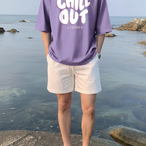 Men's Oversized Drop Shoulder Cool and Stylish Half Sleeve Round