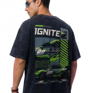 Pure Cotton Men's Graphic Print Oversized Fit Half Sleeve T-Shirt