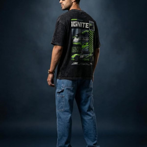 Pure Cotton Men's Graphic Print Oversized Fit Half Sleeve T-Shirt